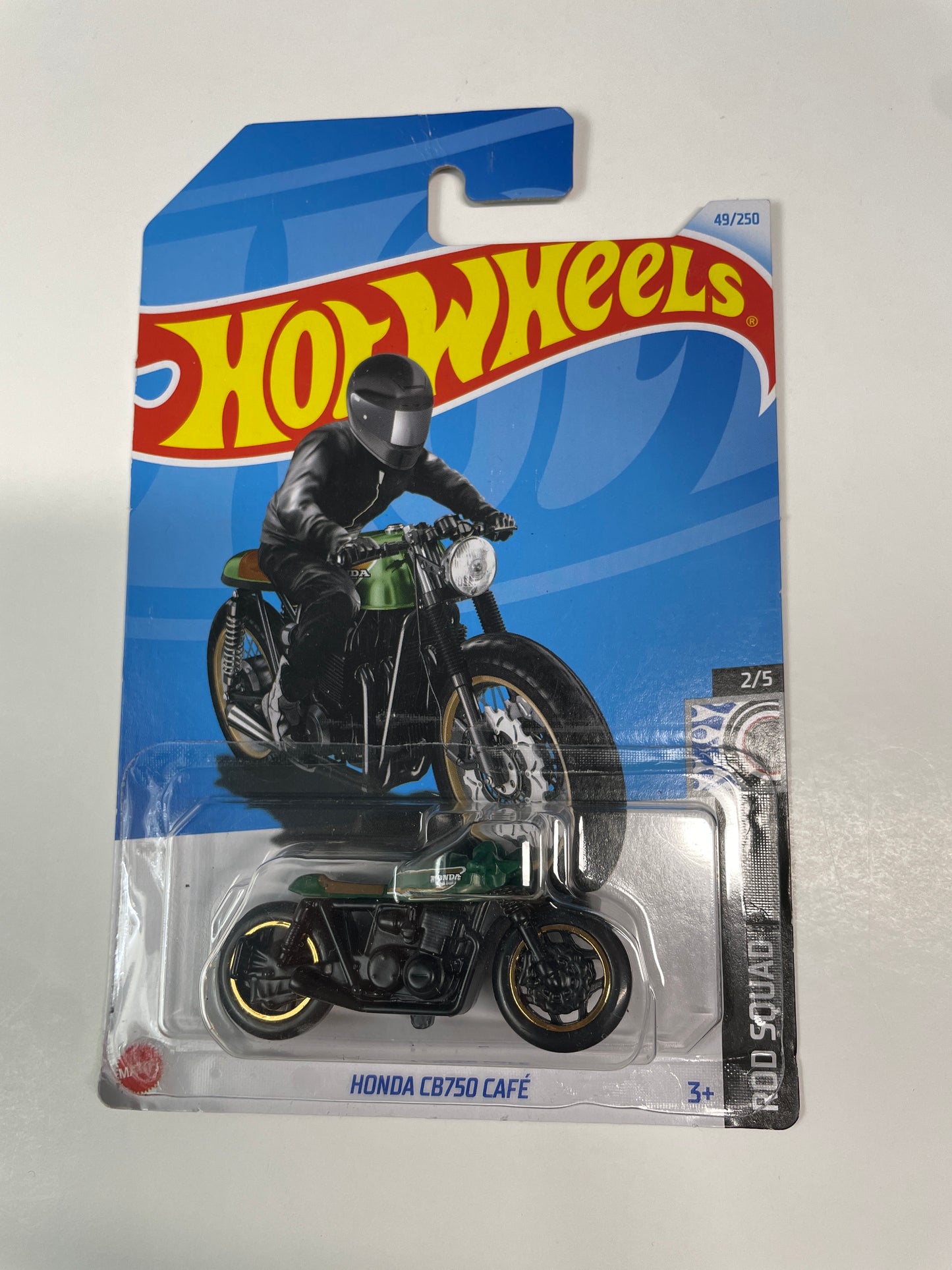 Hot Wheels 1/64 Honda CB750 Café Black & Green - Damaged Card
