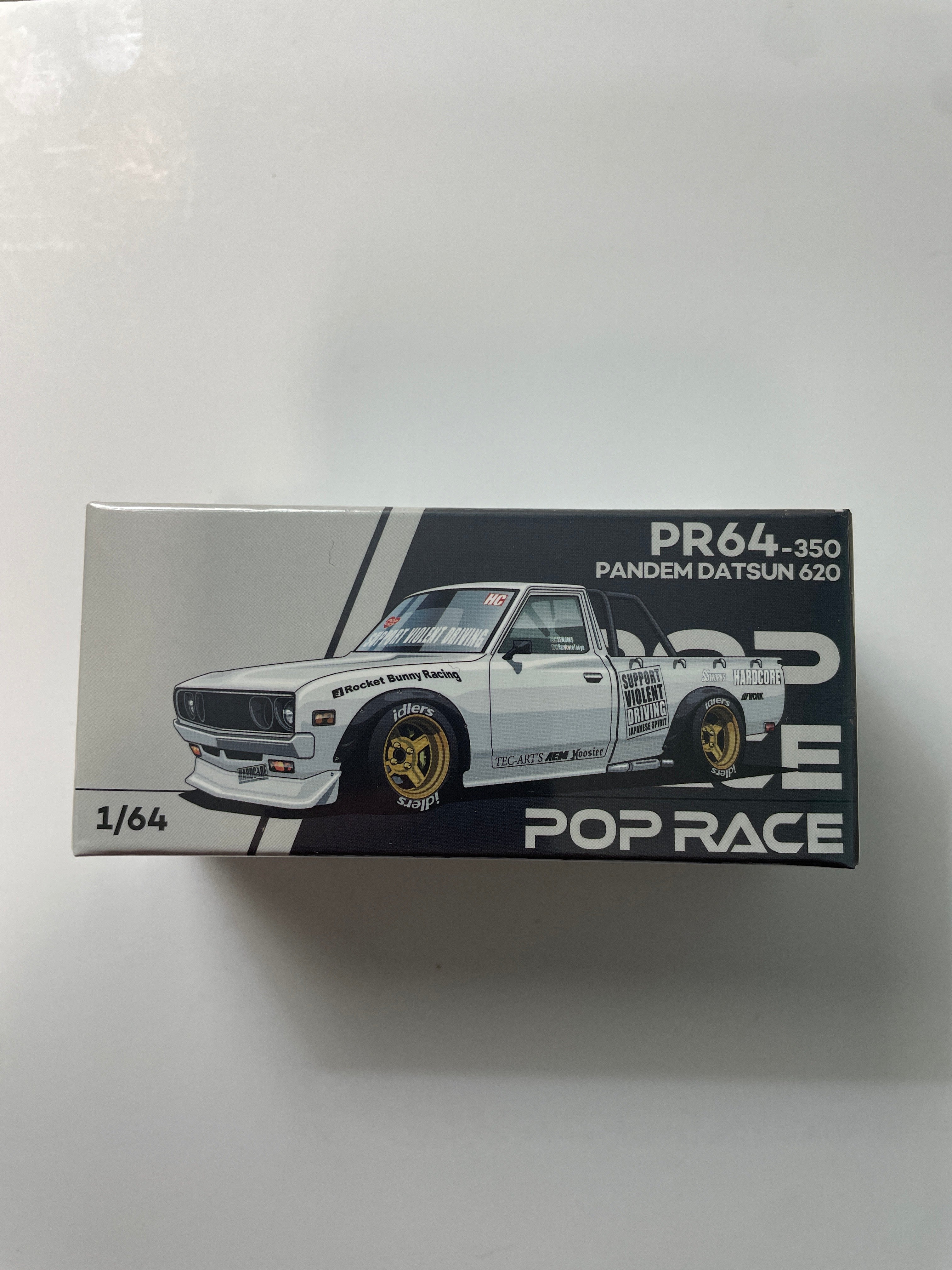 Pop Race 1/64 Pandem Datsun 620 White - PR64-0350 – Flipn Diecast