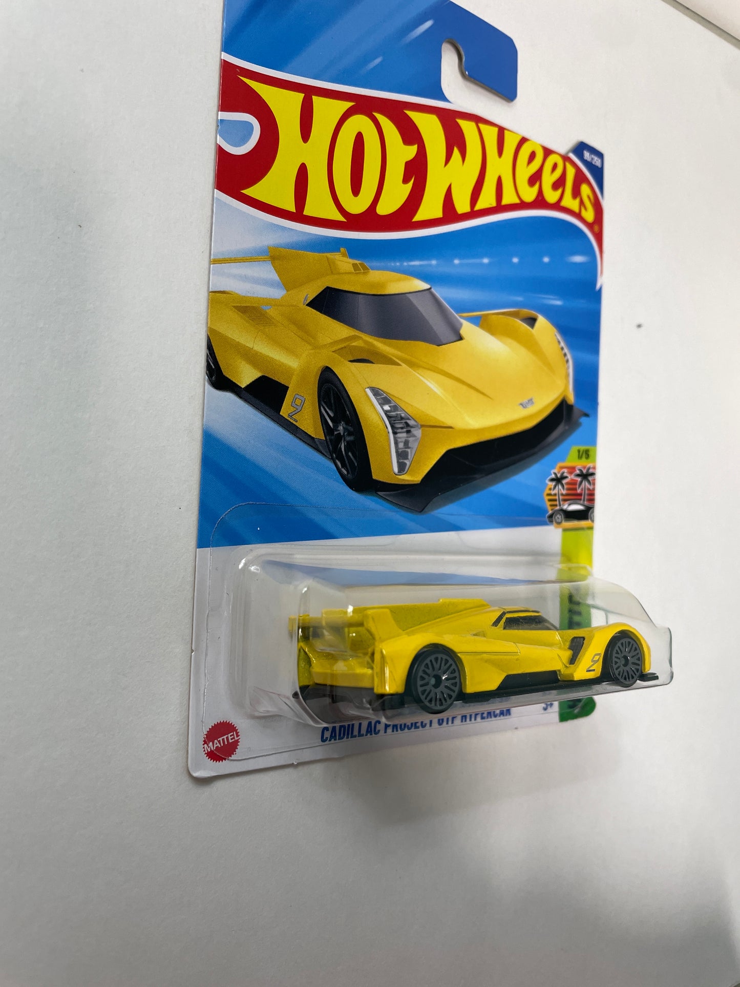 Hot Wheels 1/64 Cadillac Project GTP Hypercar Yellow - Damaged Box