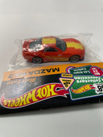 Hot Wheels 1/64 2024 Los Angeles California Convention Mazda RX-7 Dinner Baggie Car Orange