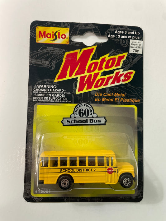Maisto 1/64 Motor Works School Bus Yellow - Damaged Box