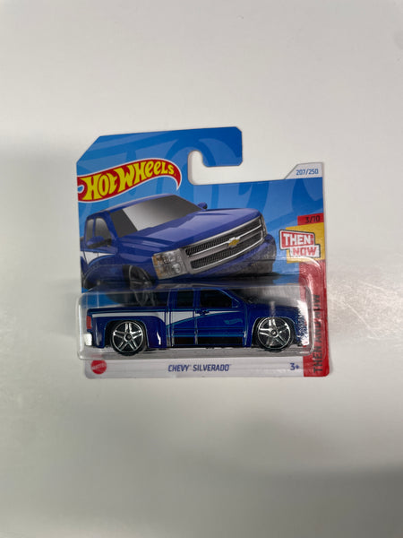 Hot Wheels 1/64 Chevy Silverado Short Card Blue - Damaged Card