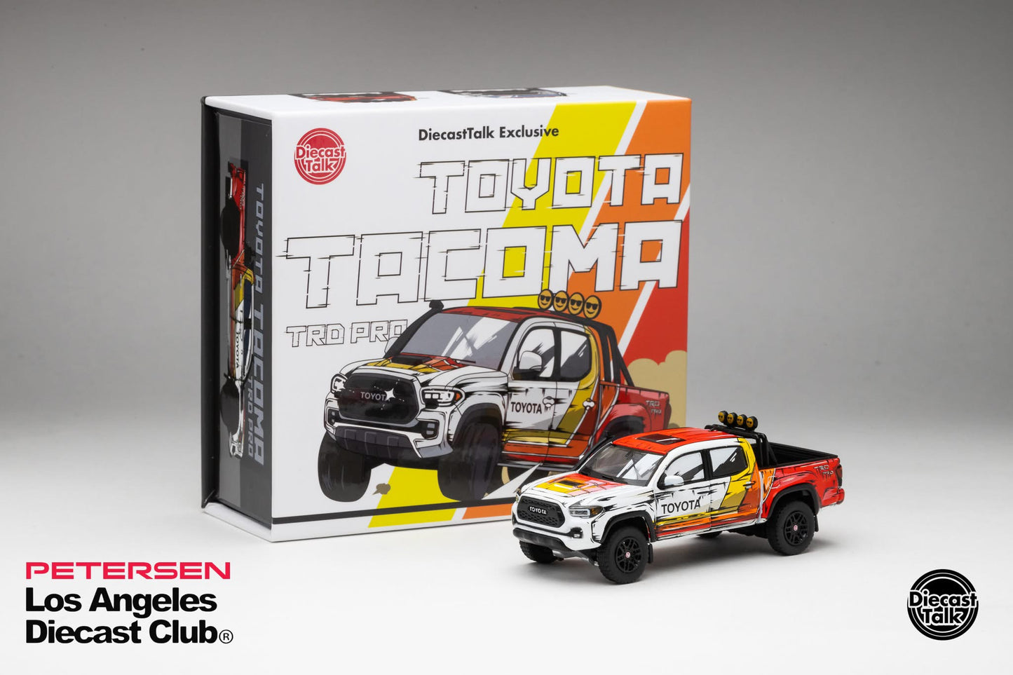 GCD 1/64 Los Angeles Diecast Club Exclusive Toyota Tacoma TRD PRO White & Red
