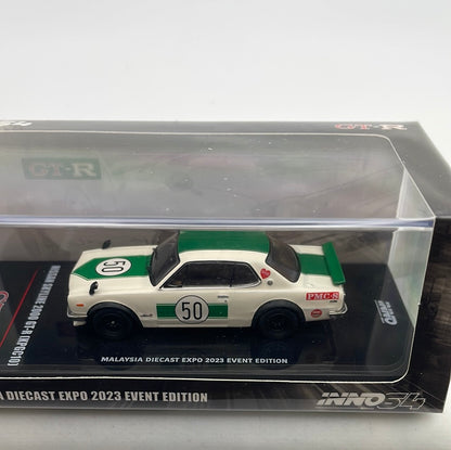 Inno64 1/64 Nissan Skyline 2000 GT-R (KPGC10) Malaysia Diecast Expo 2023 Event Edition White