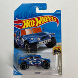 Hot Wheels 1/64 Treasure Hunt Humvee Blue - Damaged Card