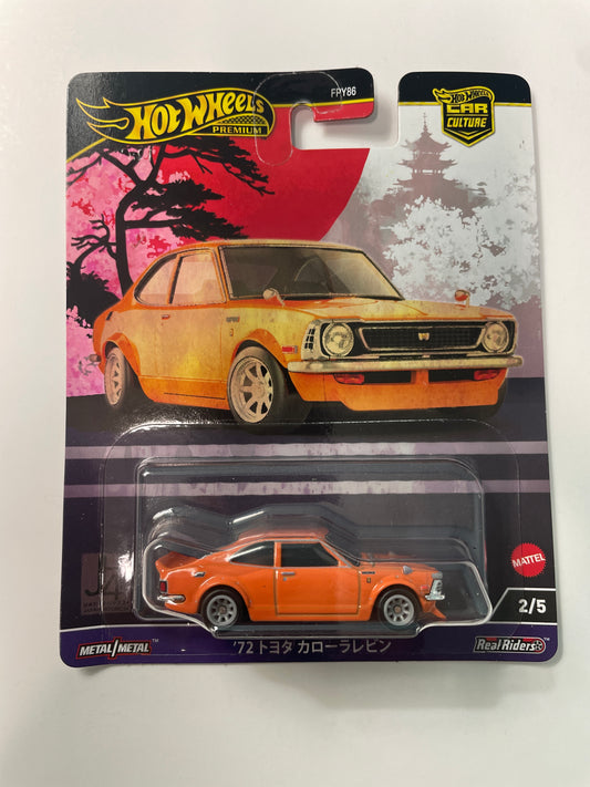 Hot Wheels 1/64 Car Culture Japan Historics 4 ‘72 Toyota Corolla Levin Orange - HRV69 - Damaged Card