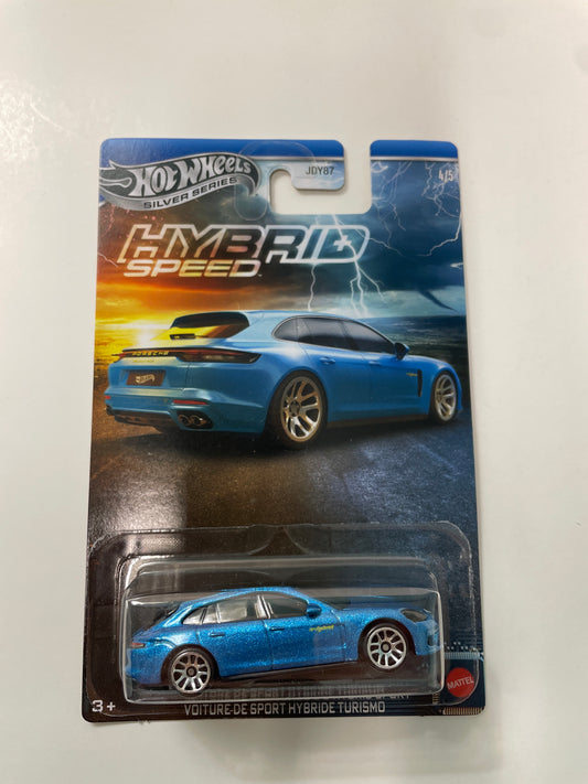 Hot Wheels 1/64 Silver Series Hybrid Speed Porsche Panamera Turbo S E-Hybrid Sport Voiture de Sport Hybride Turismo Blue - JCB79
