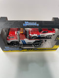 1/64 Muscle Machines Muscle Transports JDM Flatbed w/ 1972 Datsun 240z BRE Red & White