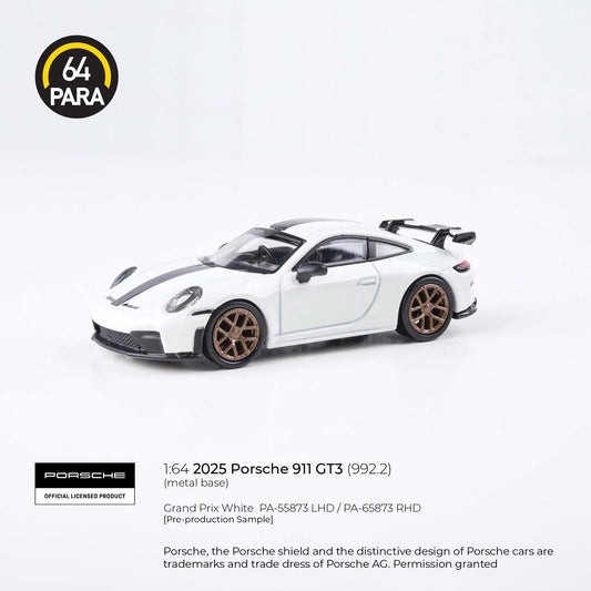 Para64 1/64 2025 Porsche 911 GT3 992.2 Grand Prix White - PA-55873