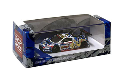 Pop Race 1/64 Audi R8 LMS Evisu Racing X Works Macau GT Cup 2020 Marchy Lee Presentation Car Blue & White - PR64-R8LMS-EVISU