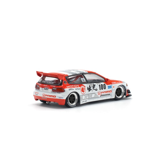 Pop Race 1/64 Honda Civic Pandem EG6 V1.5 Idemitsu Motion Infinite Red - PR64-212
