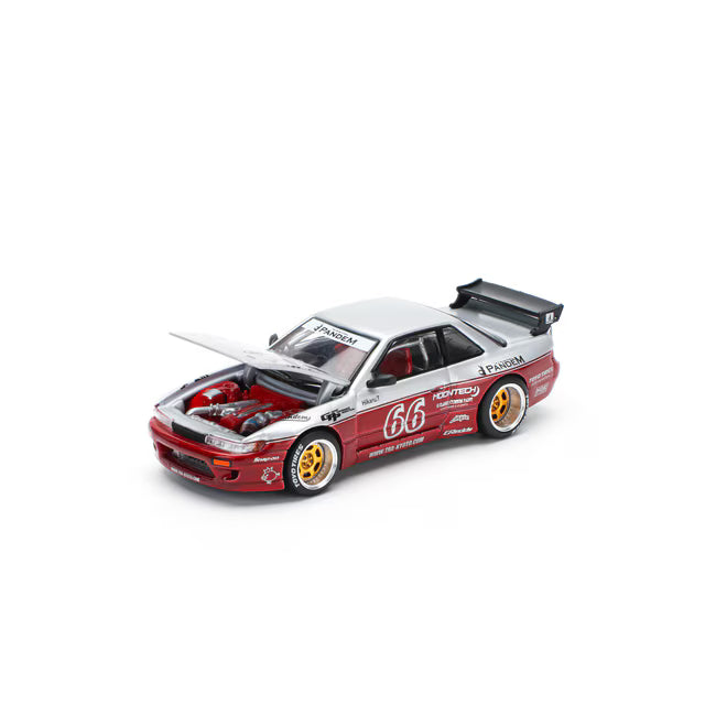 Pop Race 1/64 Pandem Nissan Silvia S13 - Moontech Red - PR64-0258