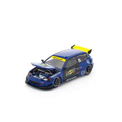 Pop Race 1/64 Pandem Honda Civic EG6 Blue - PR64-0365