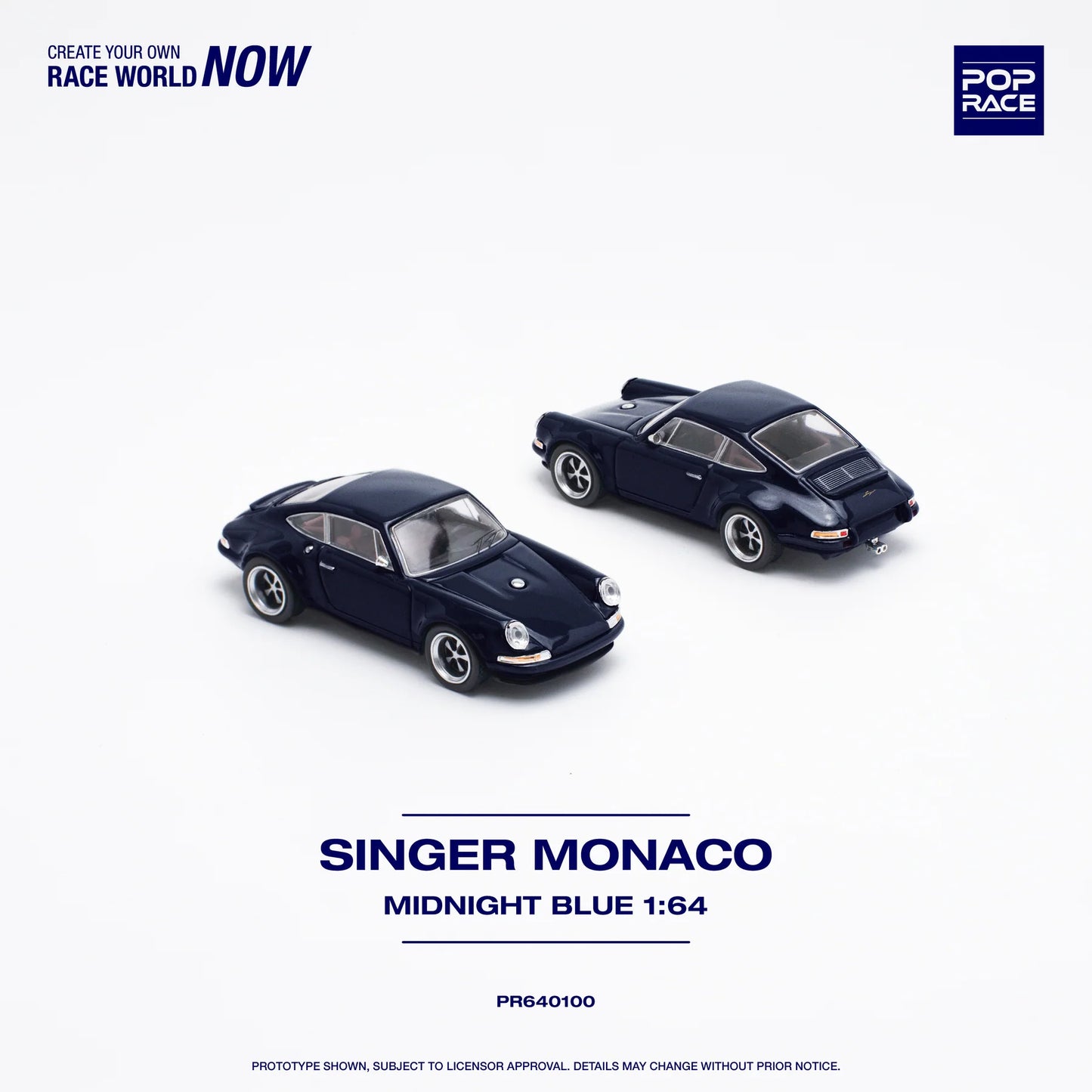 Pop Race 1/64 Porsche Singer Monaco Blue - PR64-100