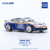 Pop Race 1/64 Porsche 997 RWB Rothmanns Blue