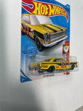 Hot Wheels 1/64 Treasure Hunt ‘65 Ford Galaxie Yellow - Damaged Card