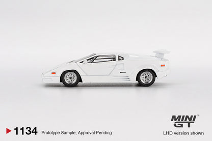 Mini GT 1/64 Lamborghini Countach 25th Anniversary White - MGT01134