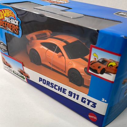 1/43 Hot Wheels Pull-Back Speeders Porsche 911 GT3 Orange