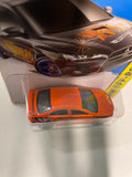 Hot Wheels 1/64 Factory custom Super Treasure Hunt 2008 Mitsubishi Lancer Evolution Orange w/ Black Wheels- Damaged Card