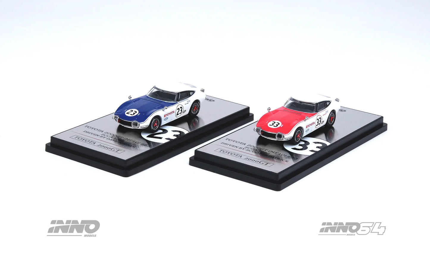 Inno64 1/64 Toyota 2000GT (MF 10) #23/ #33 SCCA 1968 Box Set Collection ( 2 cars) - IN64-2000GT-SCCA68-BS