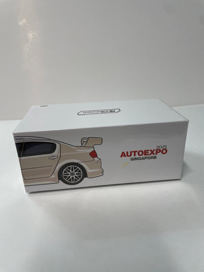 MK Miniatures 1/64 2025 Auto Expo Singapore Peugeot 406 Resin Model Taxi White