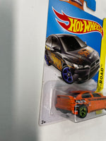 Hot Wheels 1/64 Factory custom Super Treasure Hunt 2008 Mitsubishi Lancer Evolution Orange w/ Gold Wheels- Damaged Card