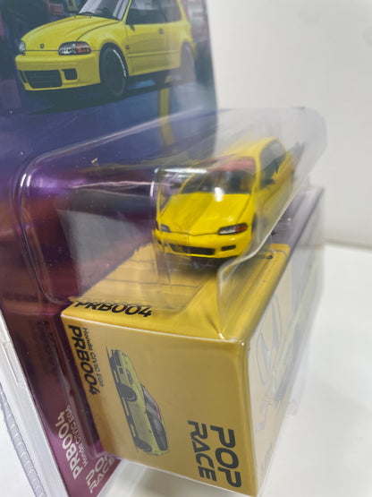 Pop Race 1/64 Honda Civic EG6 Vancouver Edition Yellow - PRB004