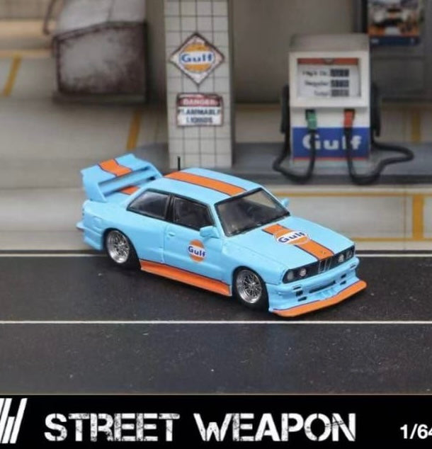 Street Weapon 1/64 BMW LTO E30 Gulf Blue & Orange