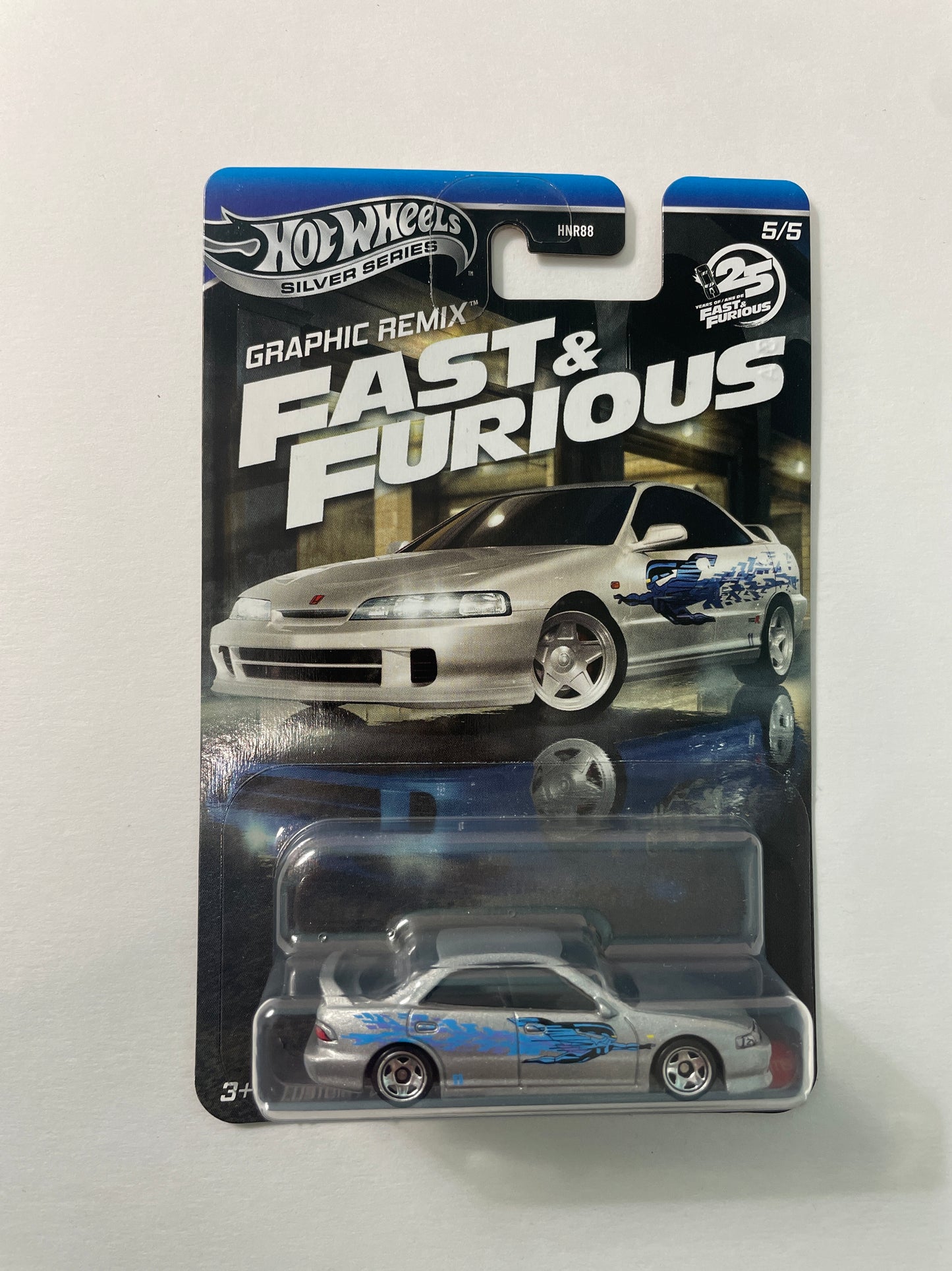 Hot Wheels 1/64 Silver Series Graphic Remix Fast & Furious Custom/ Personnalise Acura Integra Sedan GSR Silver - JBY45