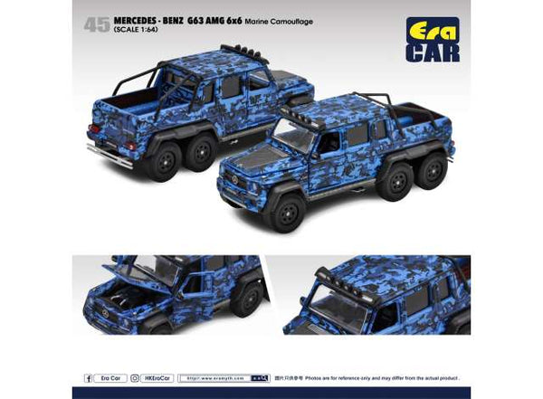 Era Car 1/64 Mercedes-Benz G63 AMG 6x6 Marine Camouflage n45 Blue