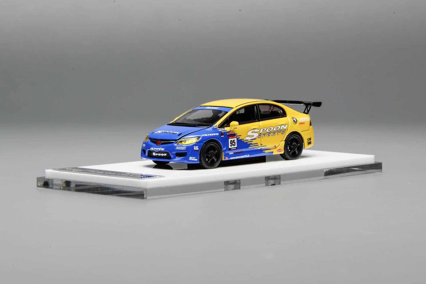 Motorhelix 1/64 Honda Civic Type R (FD2) Spoon Customized Yellow & Blue - The Diecast Expo 2025 Singapore Exclusive