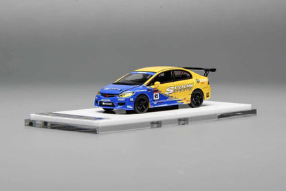 Motorhelix 1/64 Honda Civic Type R (FD2) Spoon Customized Yellow & Blue - The Diecast Expo 2025 Singapore Exclusive