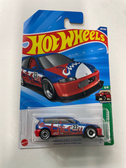 Hot Wheels 1/64 Honda Civic Custom Red & Blue