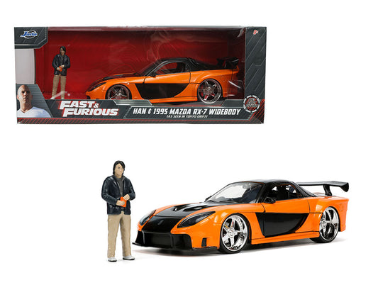 Jada 1/24 1995 Mazda RX-7 Widebody w/ Han Figure Tokyo Drift Fast and Furious - Damaged Box