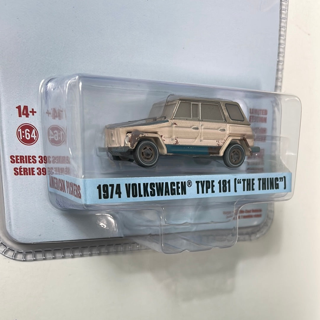 Greenlight Hollywood 1/64 History 1974 Volkswagen Type 181 (“The Thing”)” Beige - Damaged Card