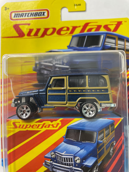Matchbox Superfast 1/64 1962 Willys Jeep Wagon Blue - GKP43