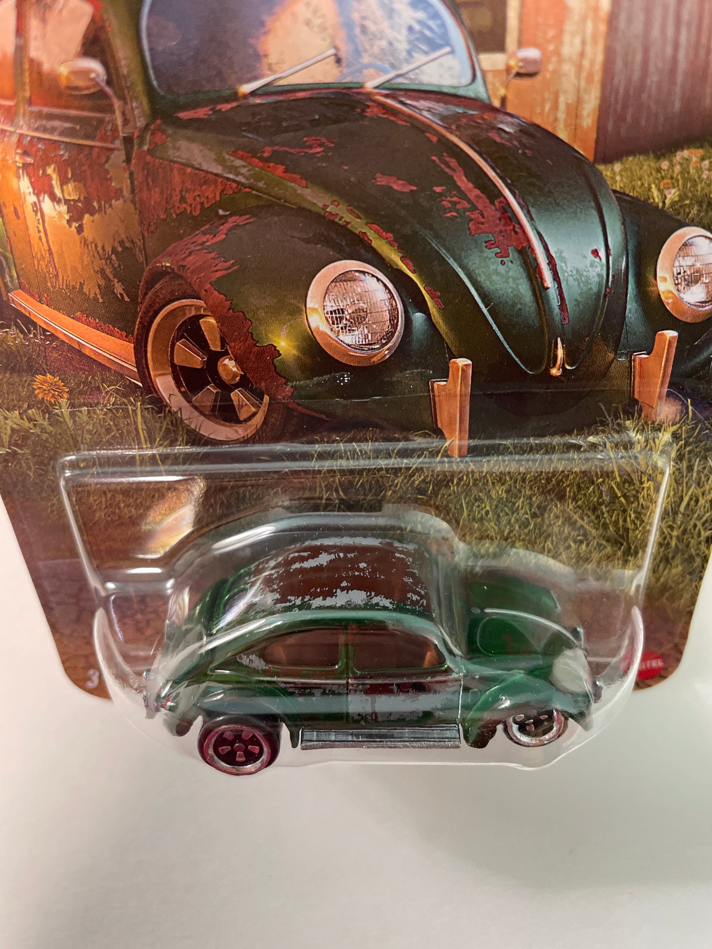 Hot Wheels 1/64 Silver Series Vintage 1968 Club Volkswagen "Classic Bug" Coccinelle Classique Green - JKY35