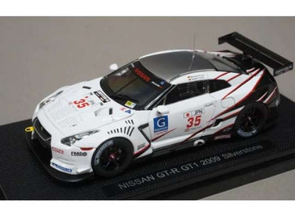Ebbro 1/43 Nissan GT-R GT1 2009 Silverstone n35 White