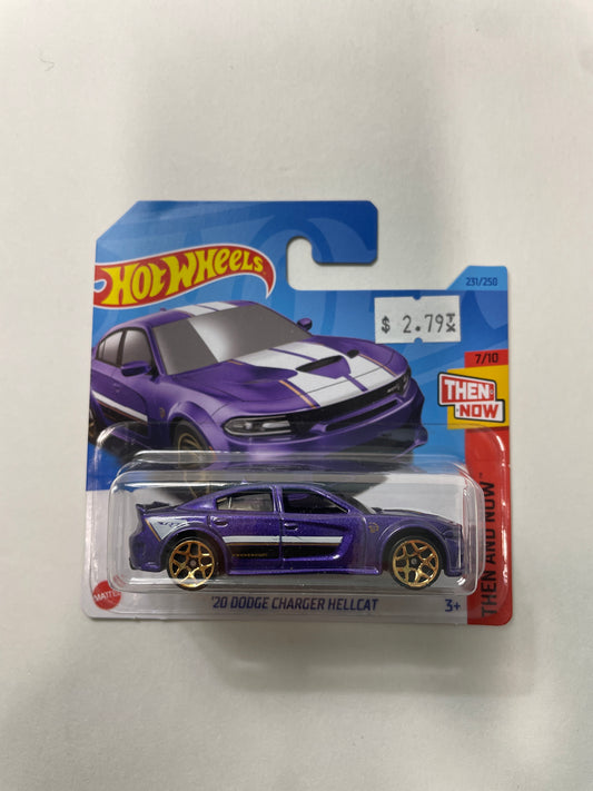 Hot Wheels 1/64 ‘20 Dodge Charger Hellcat Short Card Purple- Damaged Box