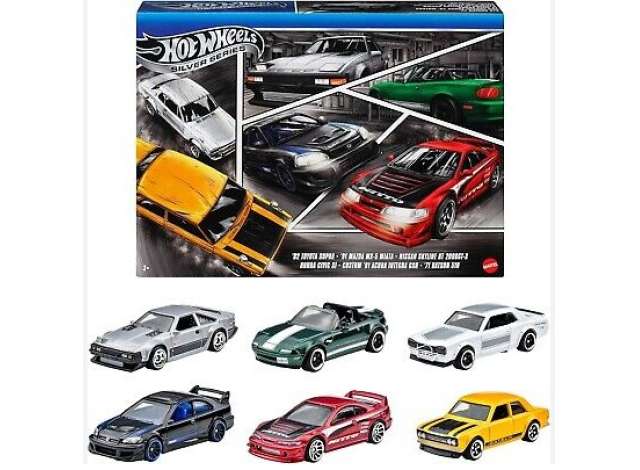 Hot Wheels 1/64 Silver Series Japan Themed 6-Pack In Deluxe Packaging - JBY77