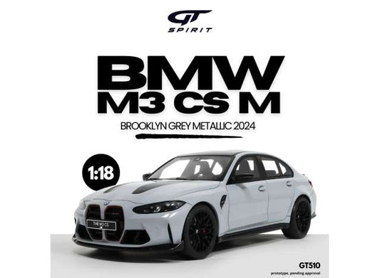 GT Spirit 1/18 2024 BMW M3 CS Brooklyn Grey - GT510