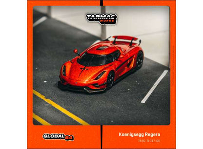 Tarmac Works 1/64 Koenigsegg Regera Orange Metallic/ Black Stripes Global64 - T64G-TL017-OR