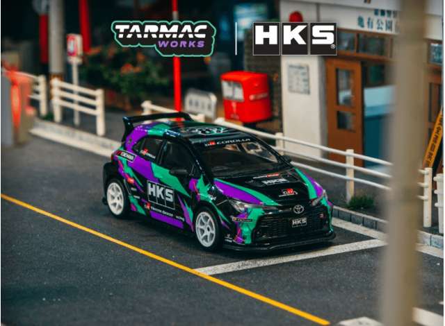 Tarmac Works 1/64 HKS Toyota GR Corolla Black Global64 - T64G-066-HKS