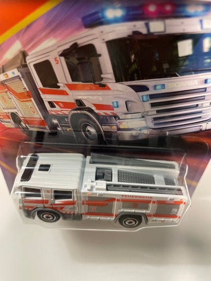 Matchbox 1/64 Scania P 360 Fire Truck White