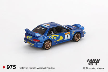Mini GT 1/64 Subaru Impreza WRC98 #3 1998 Rally Monte-Carlo 3rd Place Blue - MGT00975