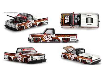 Mini GT x Kaido House 1/64 Chevrolet Chevy Silverado Kaido House Intimidator V1 White - KHMG212