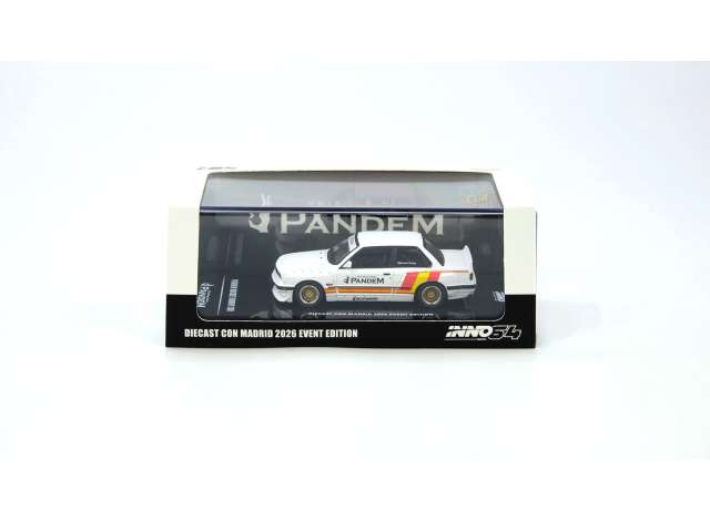 Inno64 1/64 Pandem Rocket Bunny BMW E30 Diecast Con Madrid 2026 Event Edition Matt White - IN64-E30P-DCM