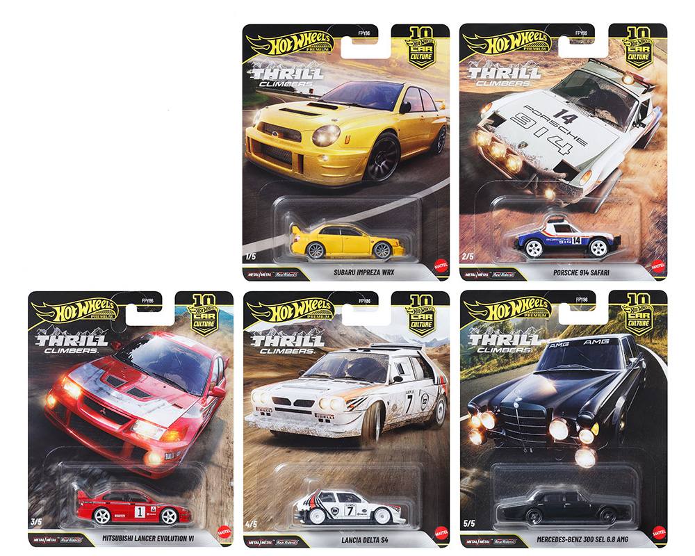 Hot Wheels 1/64 Car Culture Mix Q Thrill Climbers Set of 5 (FPY86-961Q)