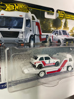 Hot Wheels 1/64 Car Culture Team Transport G Case '73 Honda Civic Custom w/ Aero Lift White & Red - Damaged Card