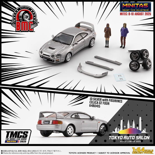 BM Creations 1/64 Toyota Celica GT Four Silver w/ Figures - 64B0415